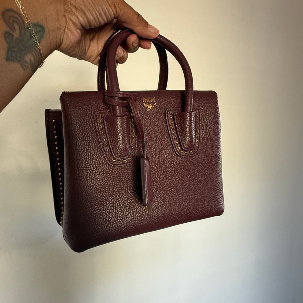 MCM Burgundy Leather Handbag